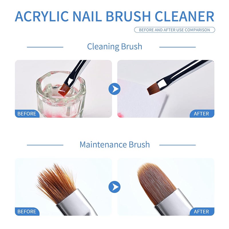 SULLMAR Nail Brush Cleaner 5fl.oz 150ml Nail Brush Cleaner And Conditioner Quickly Clean Nails Art Brush Acrylic NailBrush DIY Salon At Home - Image 2